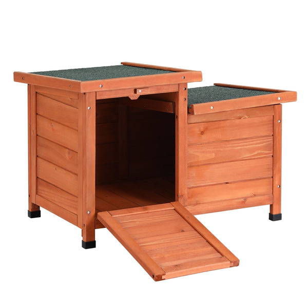 i.Pet Outdoor Cat House Rabbit Hutch Wooden Shelter Indoor Cat House Outdoor Condo Small Enclosure i.Pet