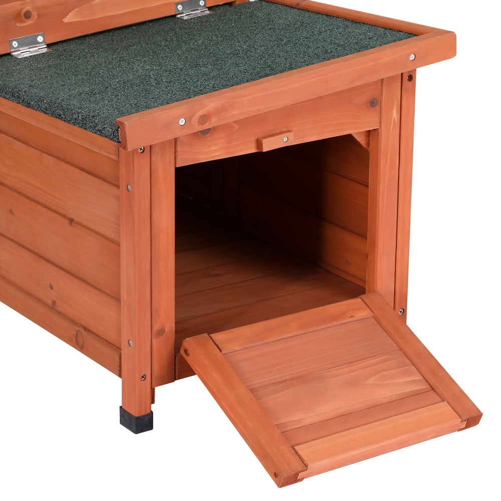 i.Pet Outdoor Cat House Rabbit Hutch Wooden Shelter Indoor Cat House Outdoor Condo Small Enclosure i.Pet