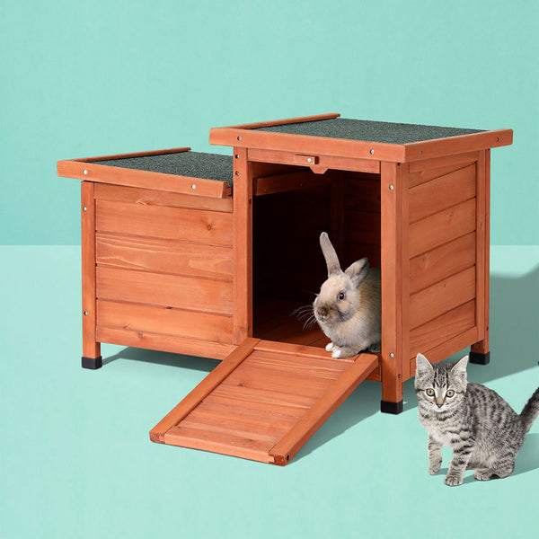 i.Pet Outdoor Cat House Rabbit Hutch Wooden Shelter Indoor Cat House Outdoor Condo Small Enclosure i.Pet