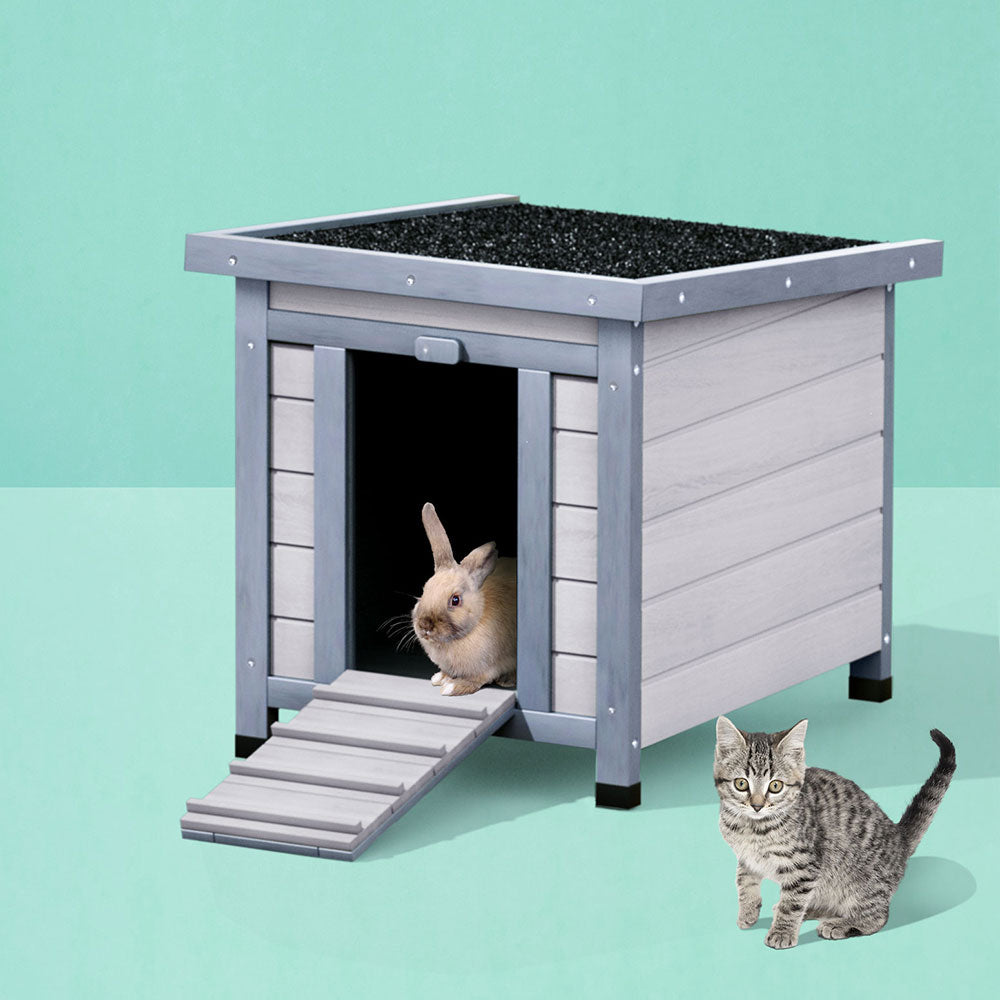i.Pet Outdoor Cat House Rabbit Hutch Wooden Shelter Condo Small Enclosure Indoor Cat House Outdoor i.Pet