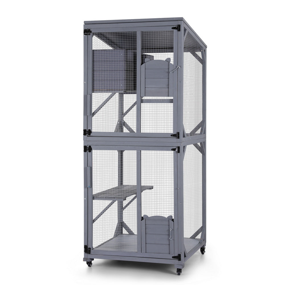 i.Pet Cat House Wooden 180cm Rabbit Hutch Pet Condo Small Dog Enclosure Cage i.Pet