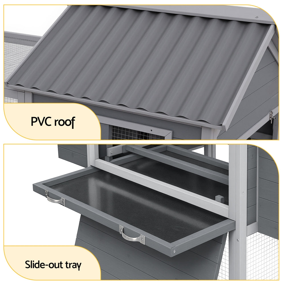 i.Pet Chicken Coop Rabbit Hutch Extra Large Wooden Run Bunny Cage Poultry House Outdoor i.Pet