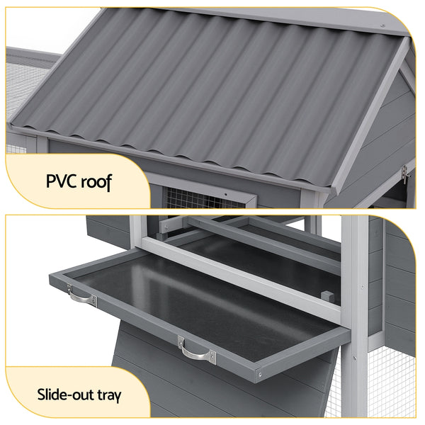 i.Pet Chicken Coop Rabbit Hutch Extra Large Wooden Run Bunny Cage Poultry House Outdoor i.Pet