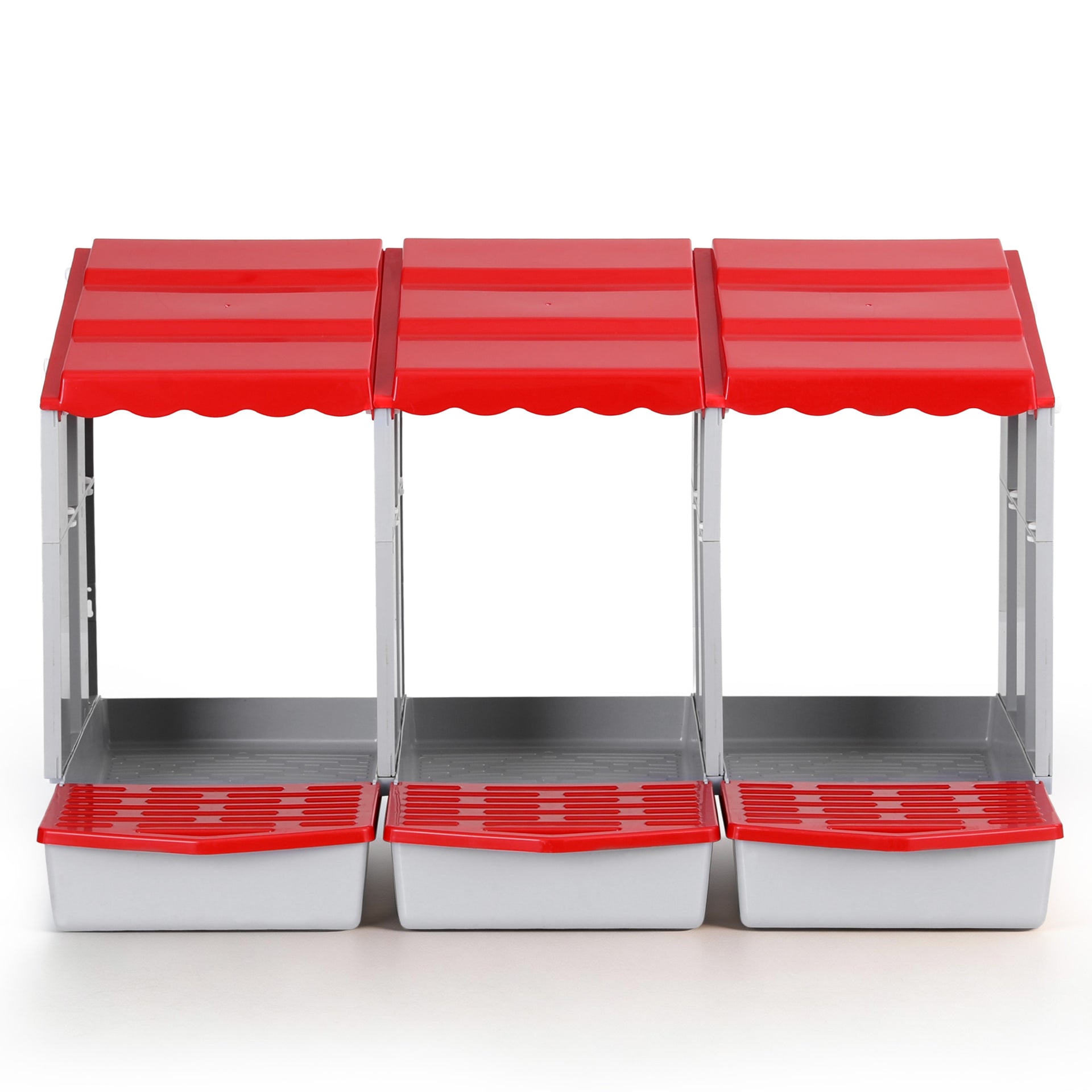 i.Pet Chicken Nesting Box 3 Hole Roll Away Poultry Hen Laying Egg Hutch Red Awezingly