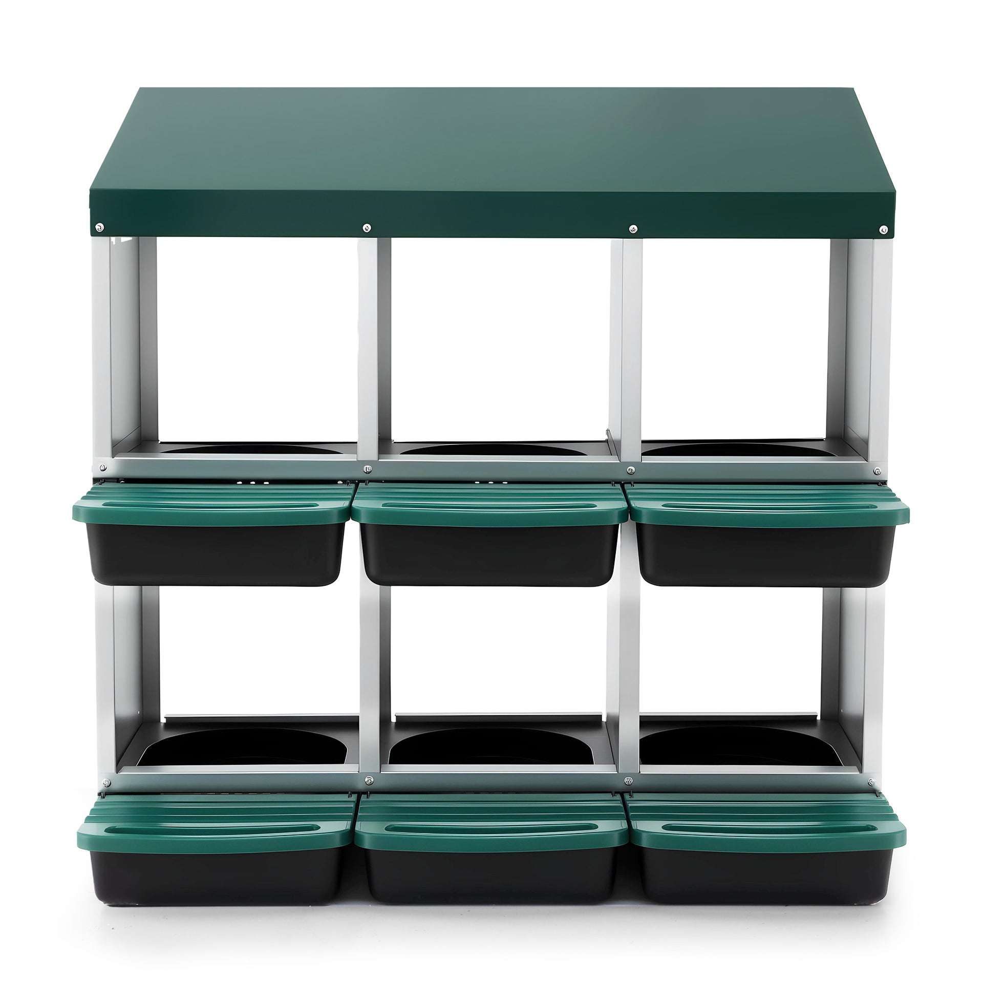 i.Pet Chicken Nesting Box Roll Away Metal Nesting Box Wall Mounted 6 Holes Green Awezingly
