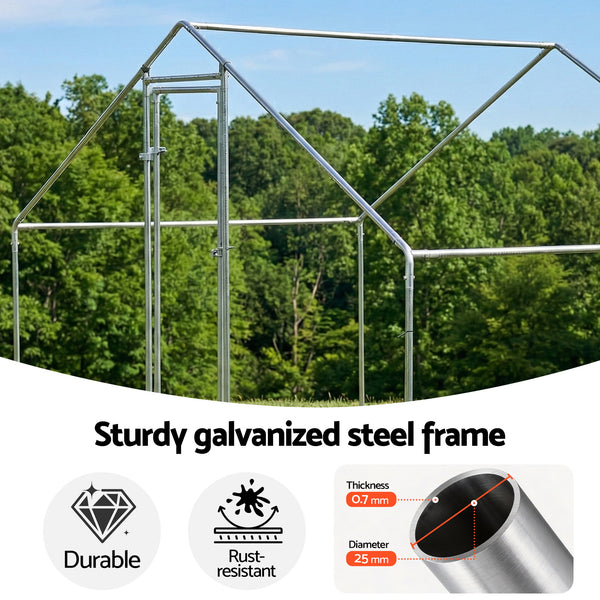 i.Pet Chicken Coop Rabbit Hutch Outdoor Run Walk in Hen Cage Ferret House 3x2x2m Awezingly