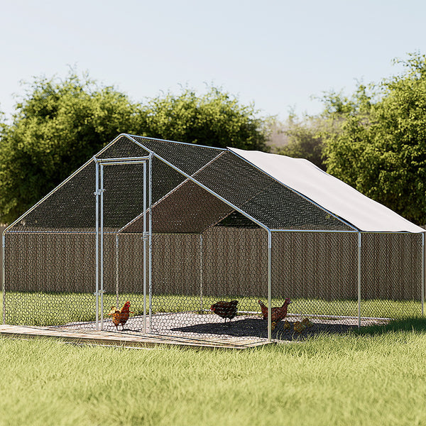 i.Pet Chicken Coop Cage 3x4x2m Galvanised Steel i.Pet