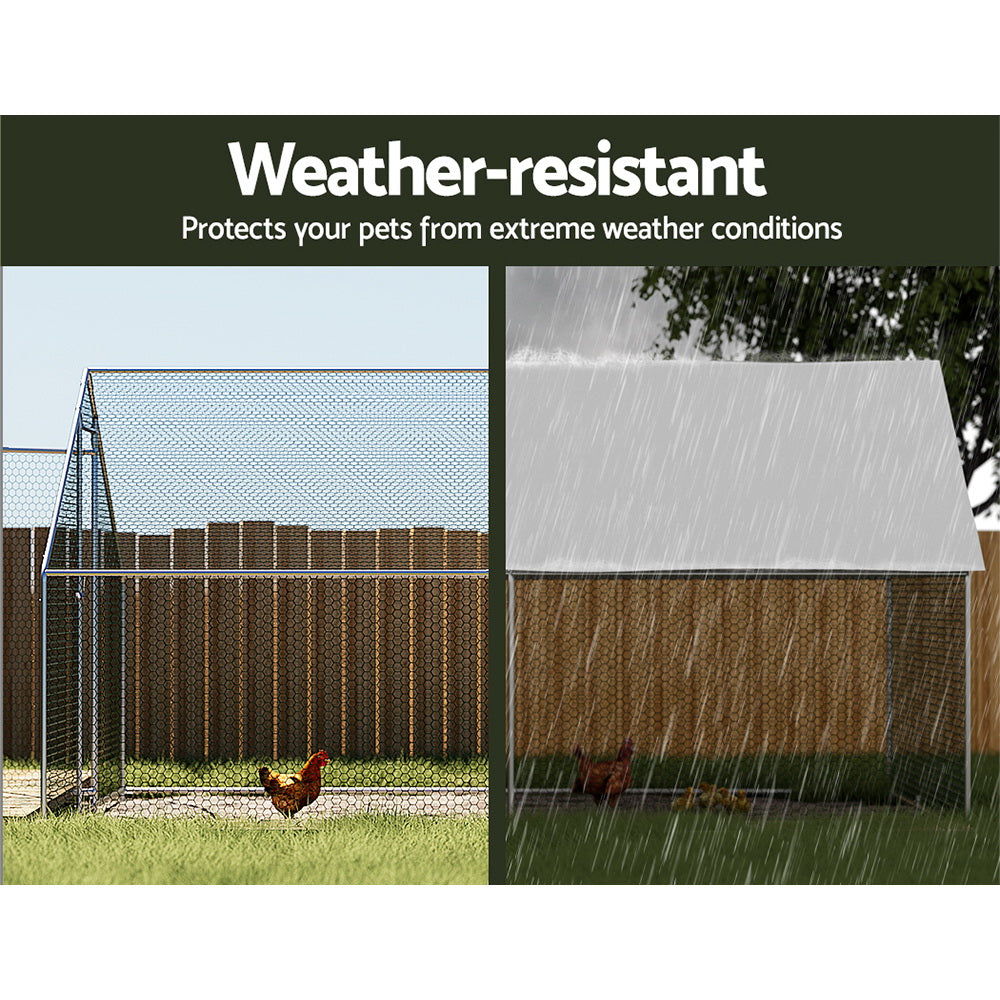 i.Pet Chicken Coop Cage 3x4x2m Galvanised Steel i.Pet