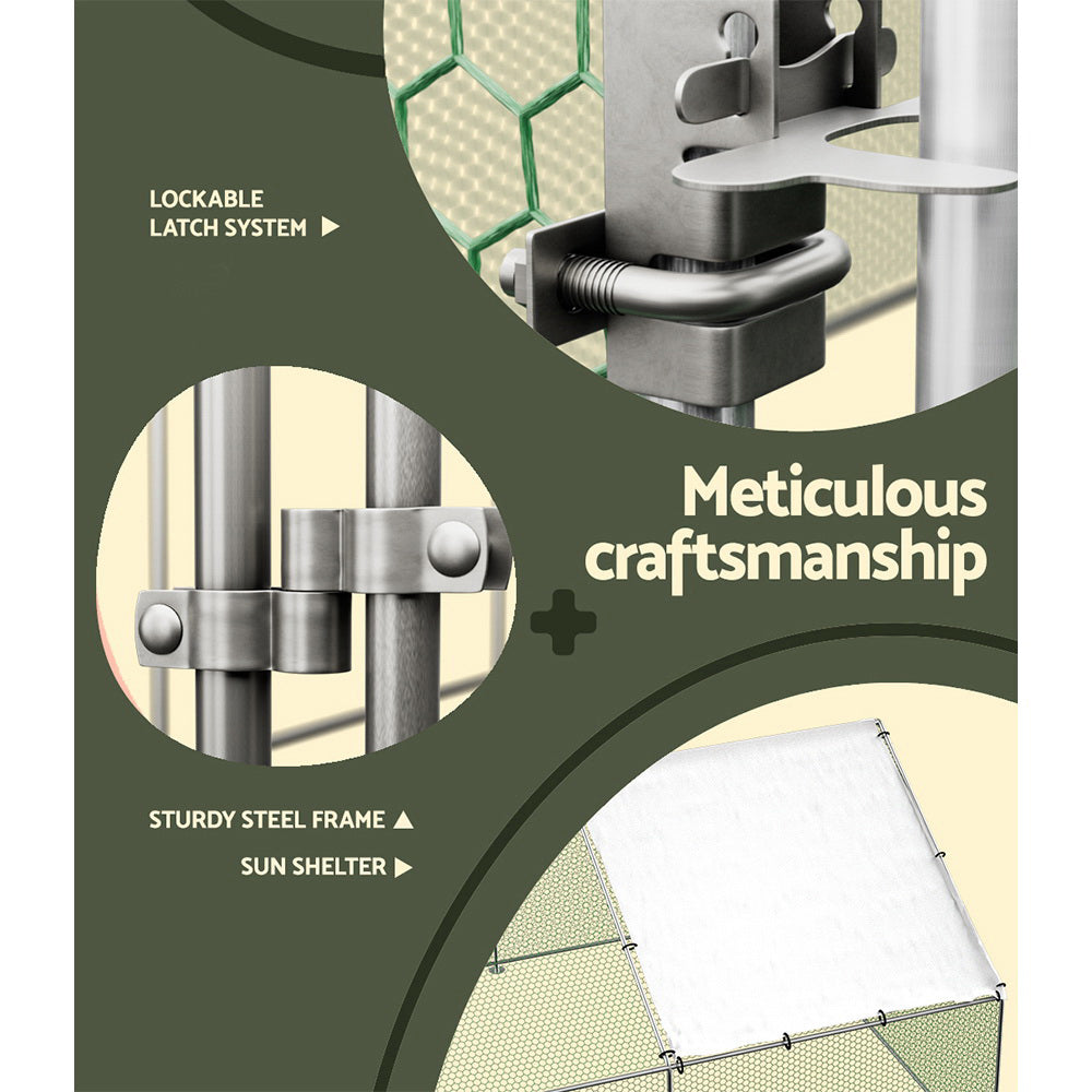 i.Pet Chicken Coop Cage 3x6x2m Galvanised Steel i.Pet