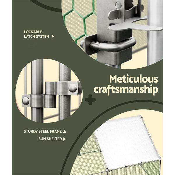 i.Pet Chicken Coop Cage 3x6x2m Galvanised Steel i.Pet