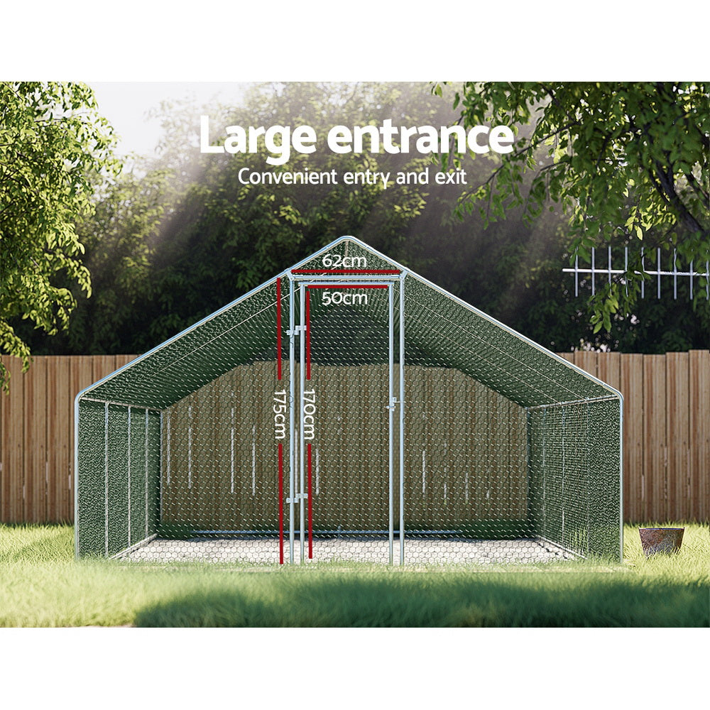 i.Pet Chicken Coop Cage 3x8x2m Galvanised Steel i.Pet