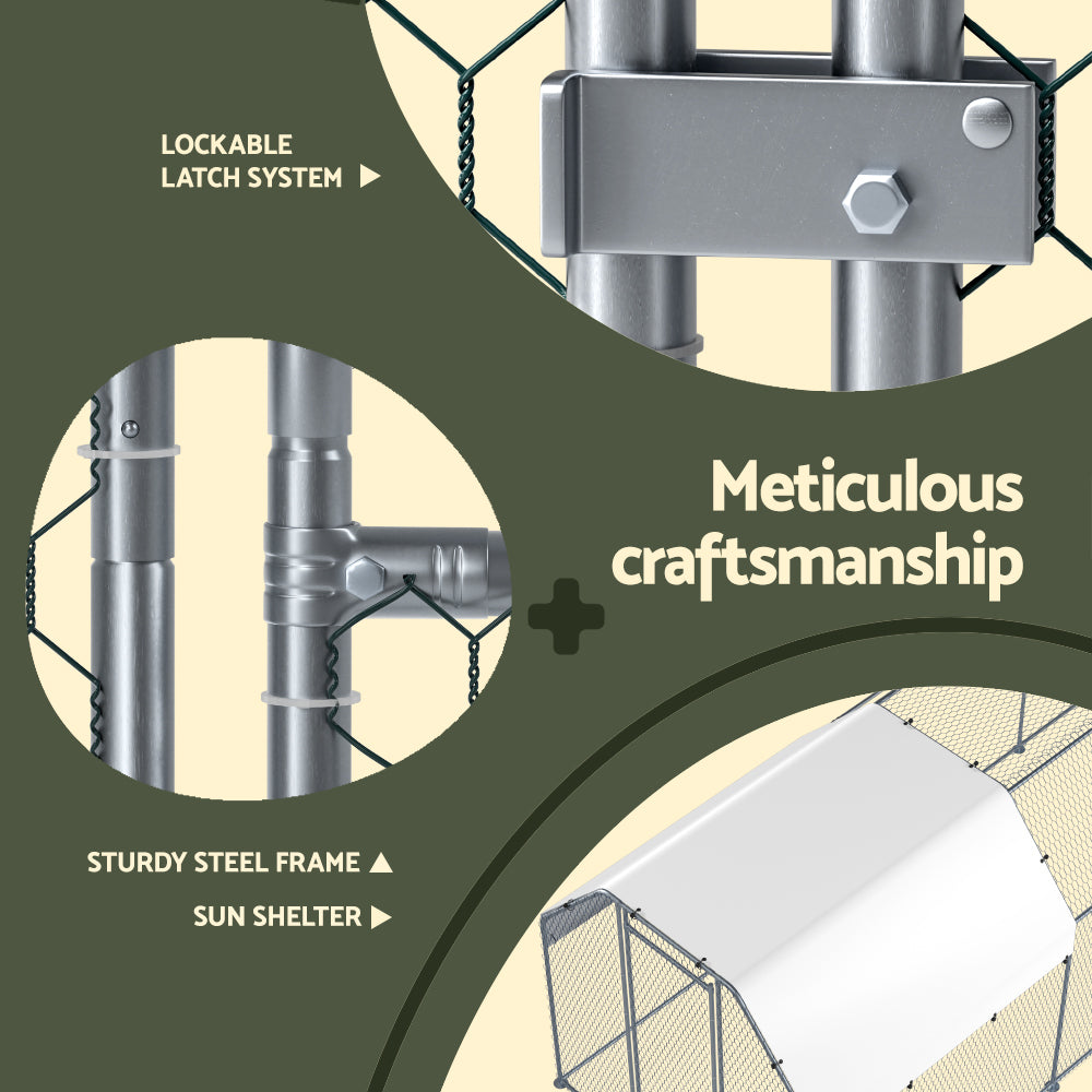 i.Pet Chicken Coop Cage Run Rabbit Hutch Large Walk In Hen House Cover 2mx8mx2m i.Pet