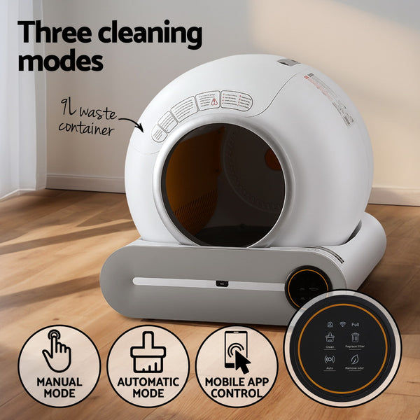 i.Pet Automatic Cat Litter Box Self-Cleaning Large Smart Cat Litter Box Toilet App Control 9L i.Pet