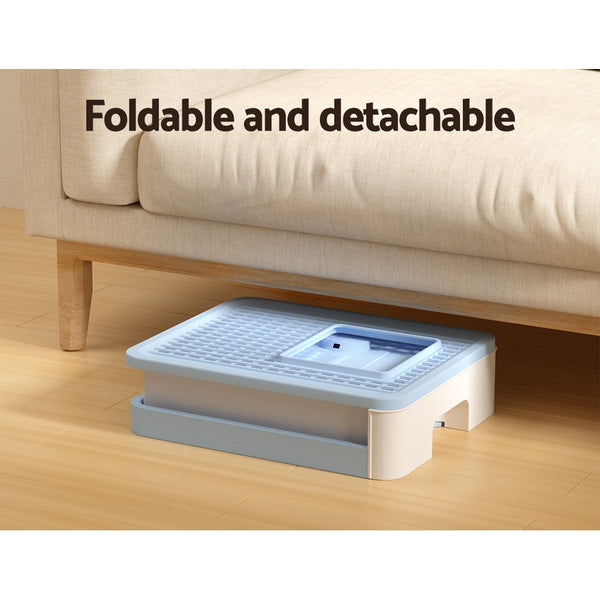 i.Pet Cat Litter Box Large Tray Kitty Toilet Enclosed Hooded Foldable Cat Litter Box Scoop Blue i.Pet