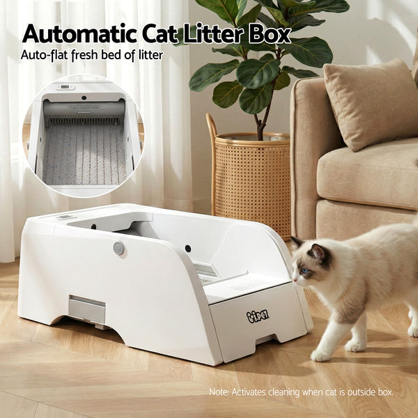 i.pet Automatic Cat Litter Box Self Cleaning Smart Pet Toilet App Control 5L White Awezingly