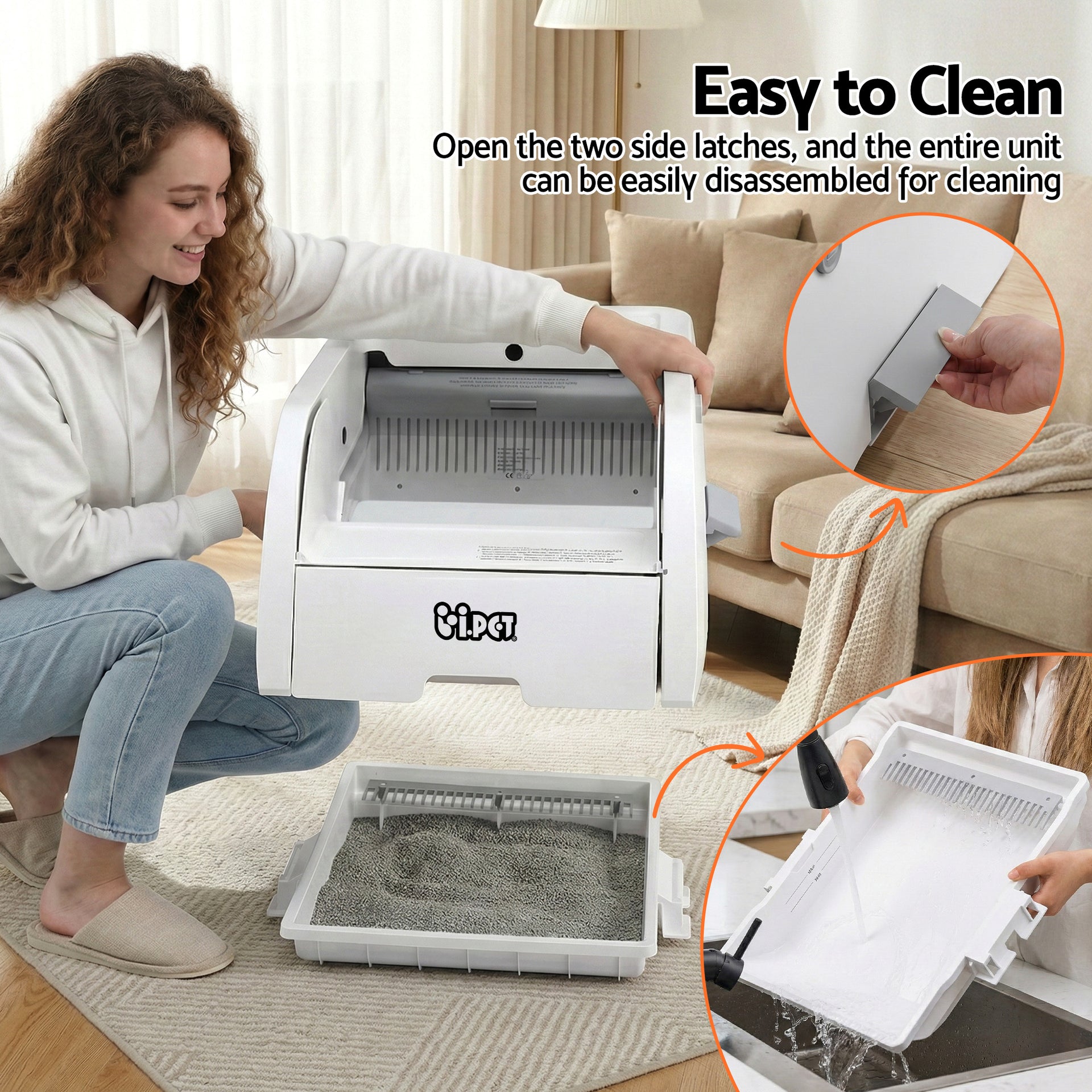 i.pet Automatic Cat Litter Box Self Cleaning Smart Pet Toilet App Control 5L White Awezingly