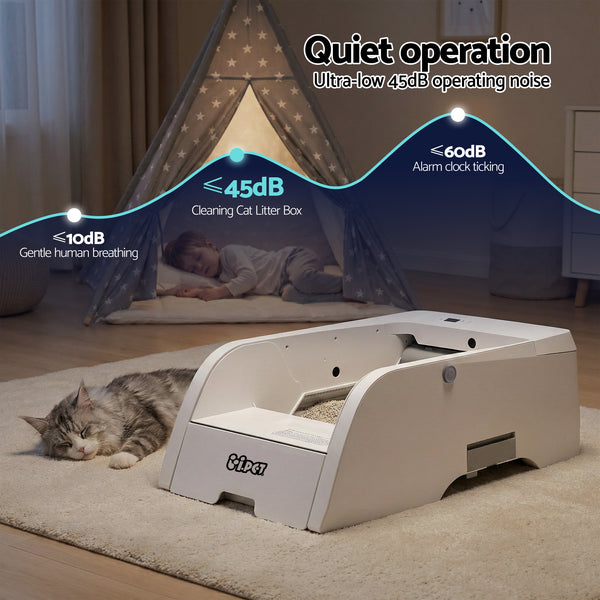 i.pet Automatic Cat Litter Box Self Cleaning Smart Pet Toilet App Control 5L White Awezingly