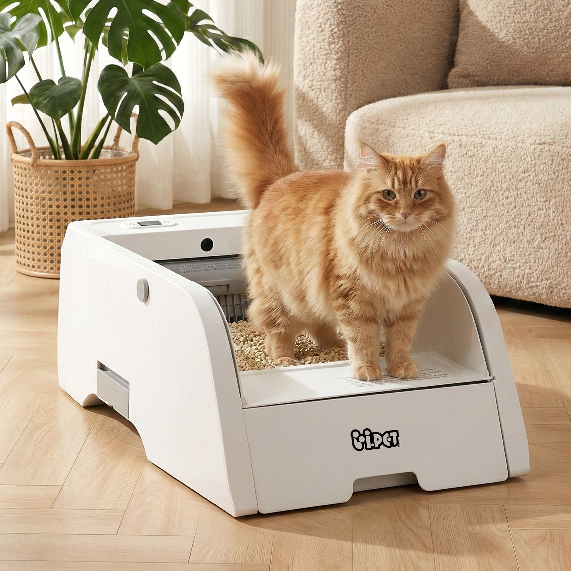 i.pet Automatic Cat Litter Box Self Cleaning Smart Pet Toilet App Control 5L White Awezingly