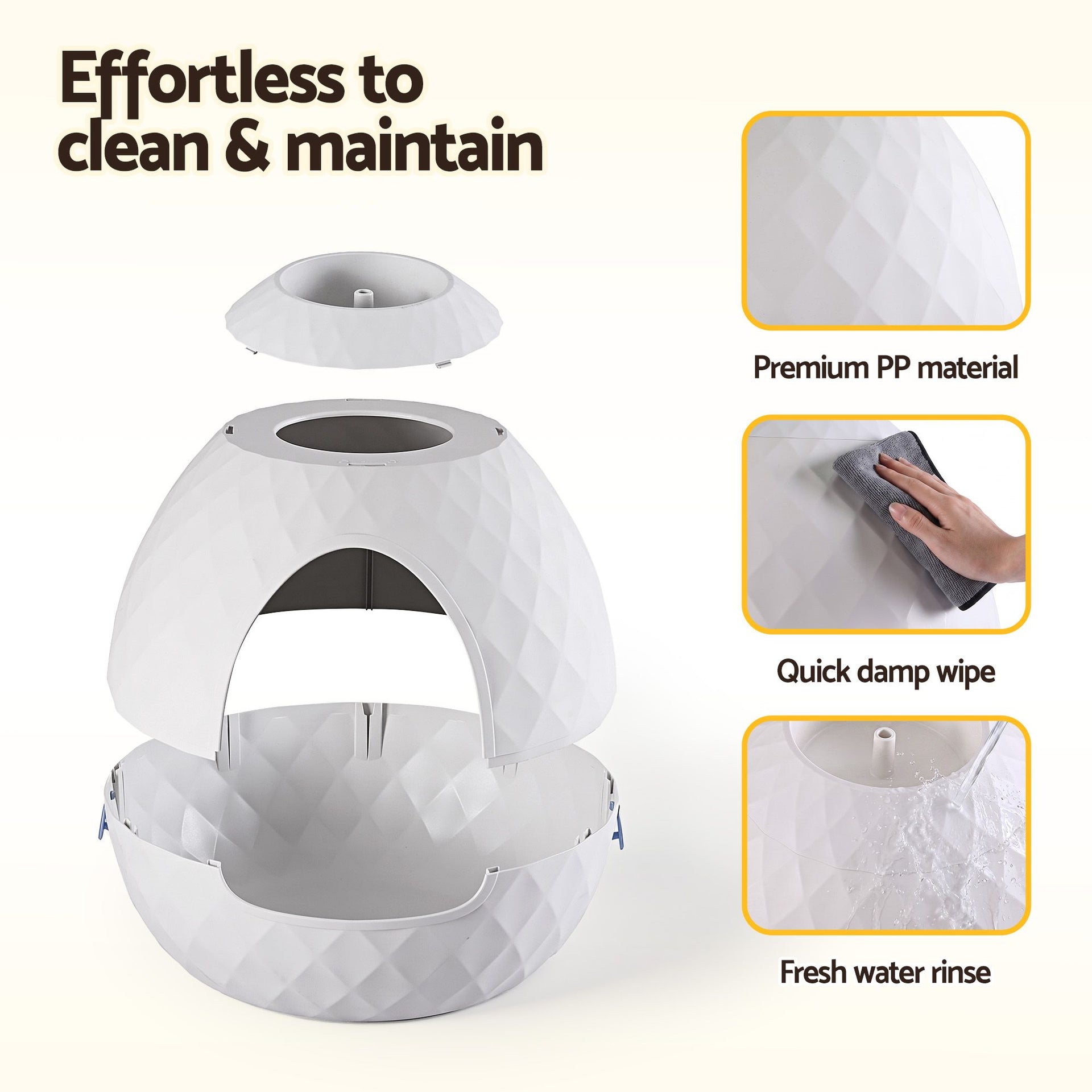 i.Pet Cat Litter Box Hidden Litter Tray Enclosure Planter Furniture House White Awezingly