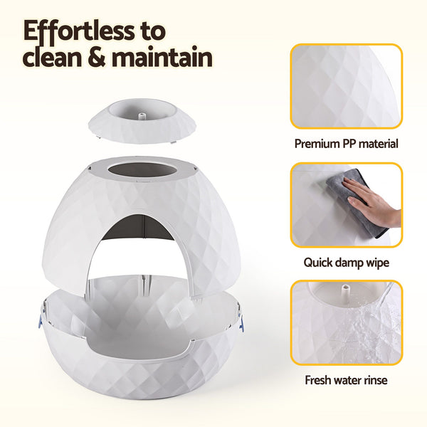 i.Pet Cat Litter Box Hidden Litter Tray Enclosure Planter Furniture House White Awezingly