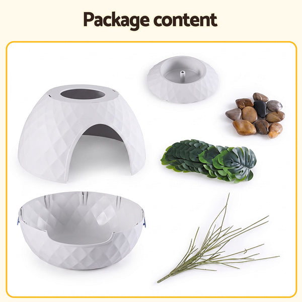 i.Pet Cat Litter Box Hidden Litter Tray Enclosure Planter Furniture House White Awezingly