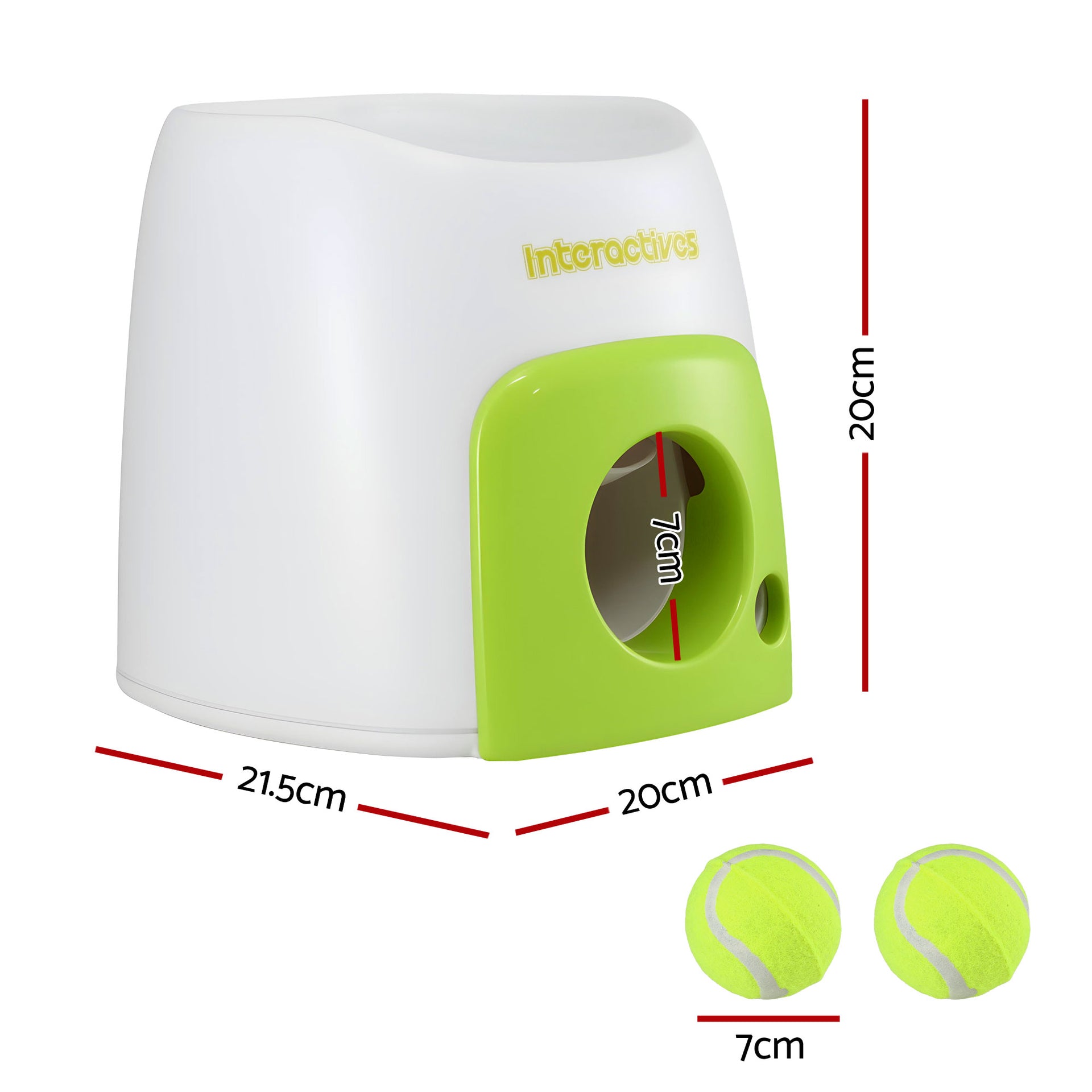 i.Pet 2-in-1 Dog Ball Launcher & Treat Dispenser with 2 Balls Green Awezingly