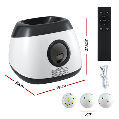 i.Pet Dog Ball Launcher Thrower with 6 ETPU Balls & 14/18/22m Launch Distance Black