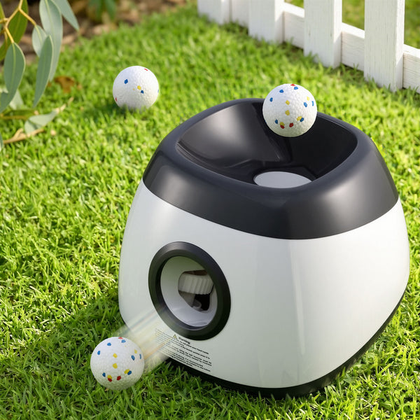 i.Pet Dog Ball Launcher Thrower with 6 ETPU Balls & 14/18/22m Launch Distance Black Awezingly