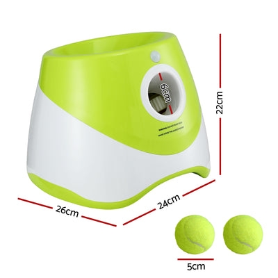 i.Pet Dog Ball Launcher Thrower with 6 Balls & 3/6/9m Launch Distances Green