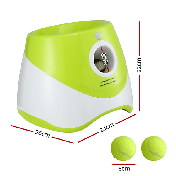 i.Pet Dog Ball Launcher Thrower with 6 Balls & 3/6/9m Launch Distances Green Awezingly