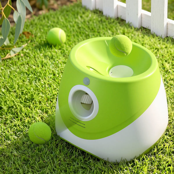 i.Pet Dog Ball Launcher Thrower with 6 Balls & 3/6/9m Launch Distances Green Awezingly