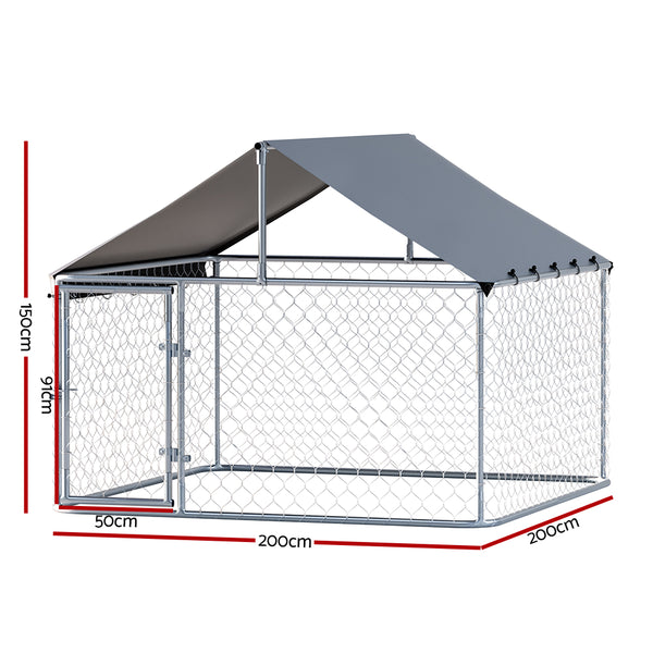 i.Pet Dog Kennel Large House XL Pet Run Cage Puppy Outdoor Enclosure With Roof i.Pet