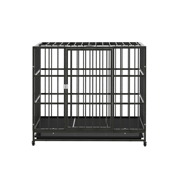 i.Pet Dog Cage Crate Large Puppy Cat Anti-Bite Pet Kennel Wheels w/Tray Metal i.Pet