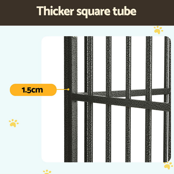 i.Pet Dog Cage Crate Large Puppy Cat Anti-Bite Pet Kennel Wheels w/Tray Metal i.Pet