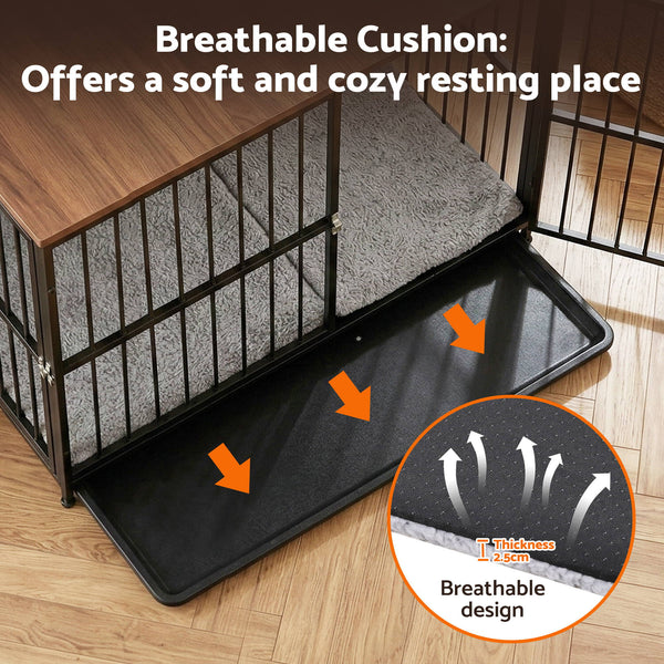 i.Pet Extra Large Dog Crate Furniture 107cm Dog Cage Puppy Pet Wooden Black Awezingly