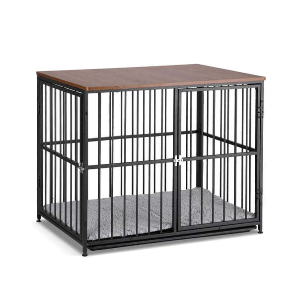 i.Pet Large Dog Crate Furniture 93cm Dog Cage Puppy Pet Wooden Black Awezingly