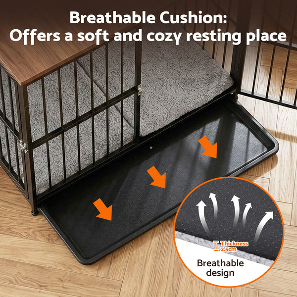 i.Pet Large Dog Crate Furniture 93cm Dog Cage Puppy Pet Wooden Black Awezingly