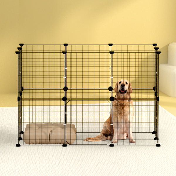 i.Pet Pet Dog Playpen Enclosure Cage 20 Panel Puppy Fence Play Pen Foldable Metal i.Pet