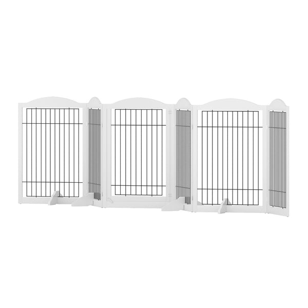 i.Pet Dog Playpen Enclosure 6 Panel Pet Fence Wooden Play Pen i.Pet