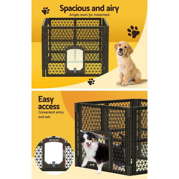 i.Pet Dog Playpen Enclosure 4 Panel Pet Fence Plastic Play Pen i.Pet