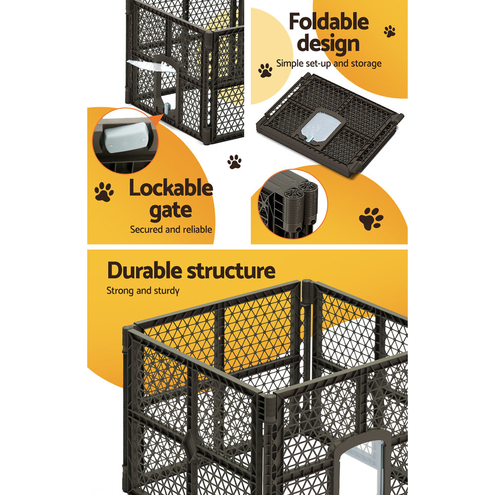 i.Pet Dog Playpen Enclosure 4 Panel Pet Fence Plastic Play Pen i.Pet