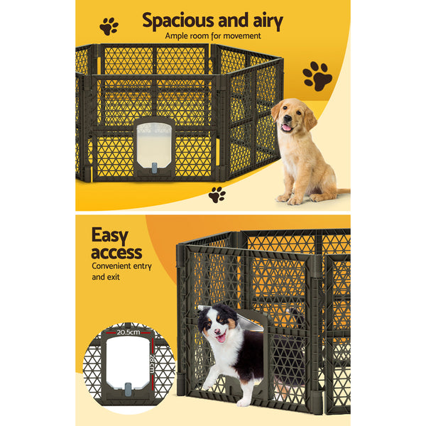 i.Pet Dog Playpen Enclosure 6 Panel Pet Fence Plastic Play Pen i.Pet