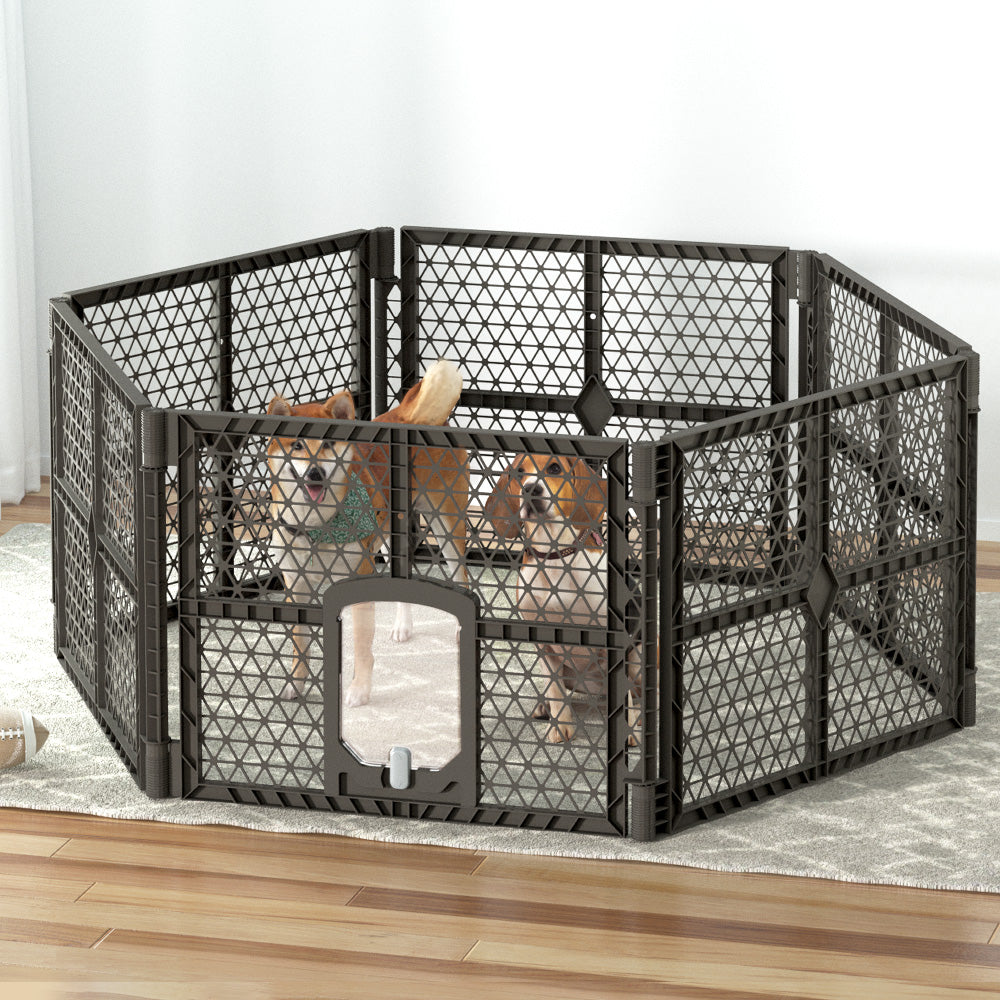 i.Pet Dog Playpen Enclosure 6 Panel Pet Fence Plastic Play Pen i.Pet