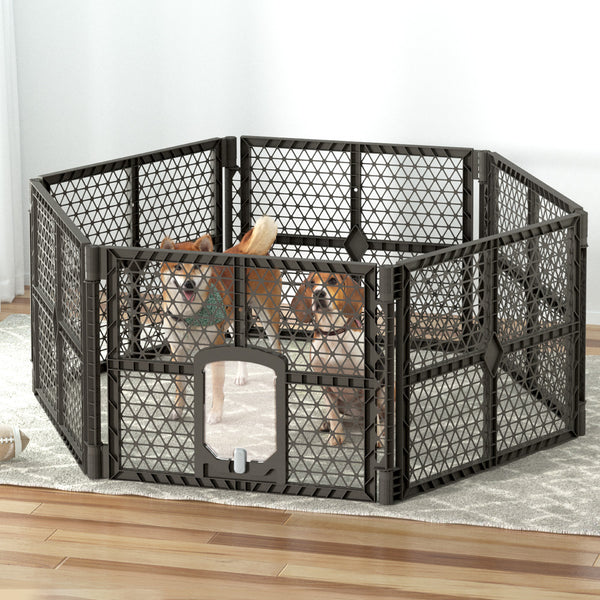 i.Pet Dog Playpen Enclosure 6 Panel Pet Fence Plastic Play Pen i.Pet