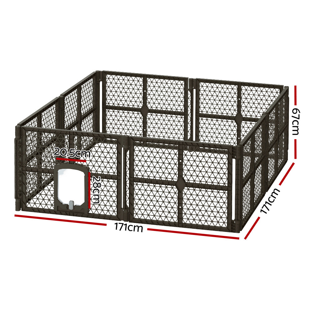 i.Pet Dog Playpen Enclosure 8 Panel Pet Fence Plastic Play Pen i.Pet