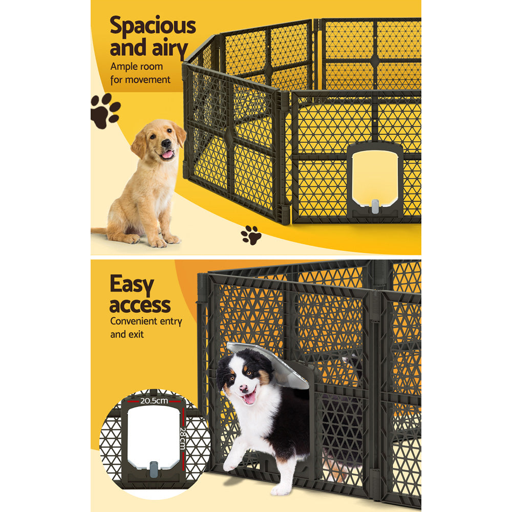 i.Pet Dog Playpen Enclosure 8 Panel Pet Fence Plastic Play Pen i.Pet