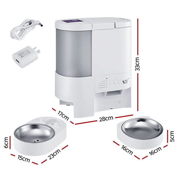 i.Pet Automatic Pet Feeder Water Dispenser 2-in-1 Smart WiFi Dog Cat Food 4L Awezingly