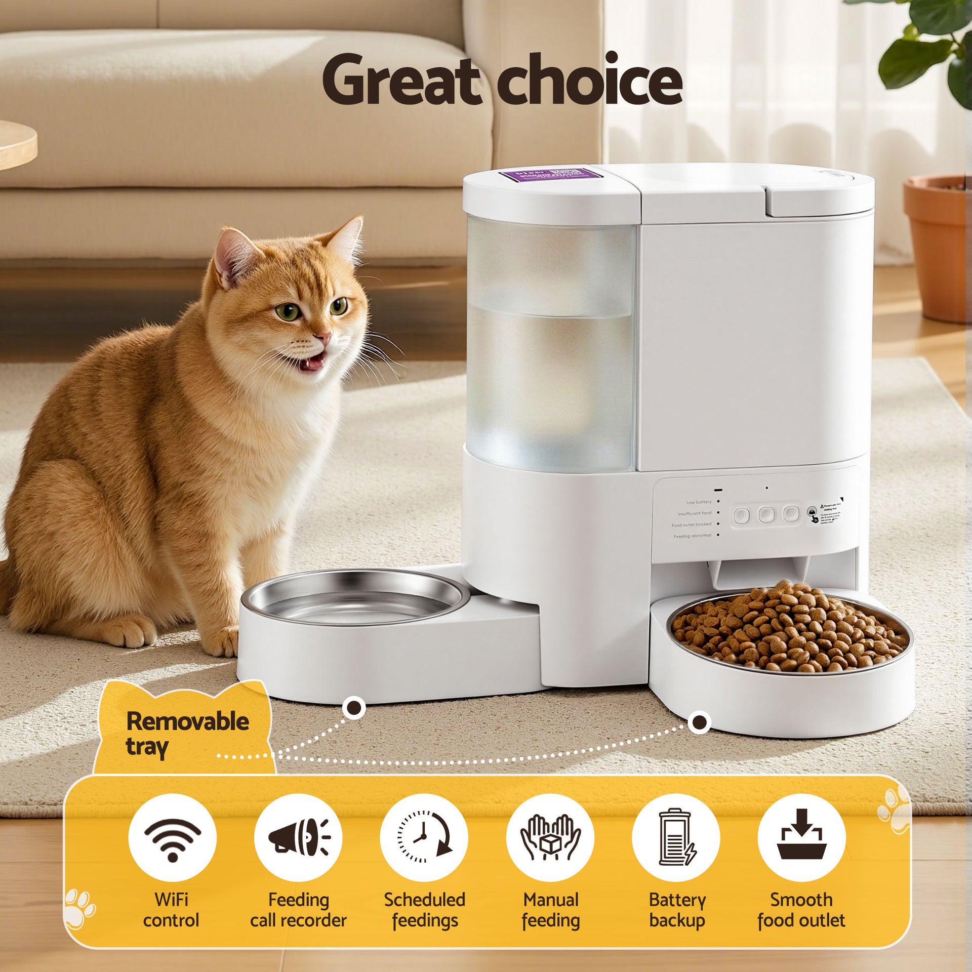 i.Pet Automatic Pet Feeder Water Dispenser 2-in-1 Smart WiFi Dog Cat Food 4L Awezingly