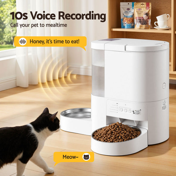 i.Pet Automatic Pet Feeder Water Dispenser 2-in-1 Smart WiFi Dog Cat Food 4L Awezingly