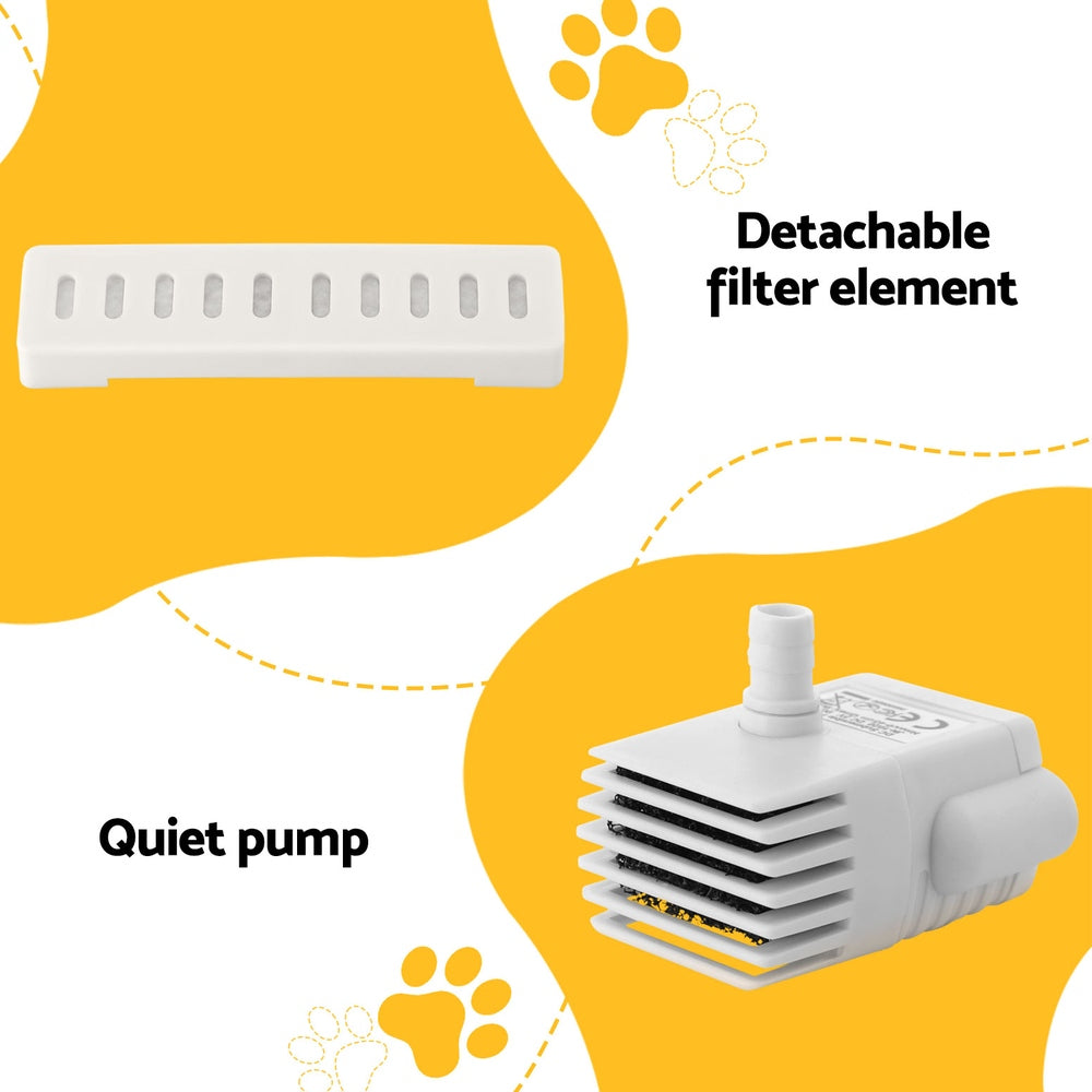 i.Pet Pet Water Fountain Feeder Dispenser Filter Dog Cat Drinking Automatic 2.2L i.Pet
